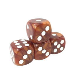 Vaettir Workshop: D6 Dice 16mm Pearl Brown/White (12)