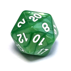 Pearl Dice: Light Green/White (D20) 20mm (1)