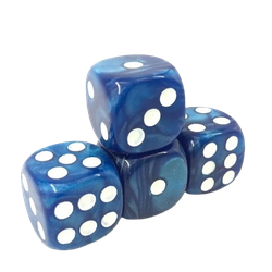 Vaettir Workshop: D6 Dice 16mm Pearl Blue/White (12)