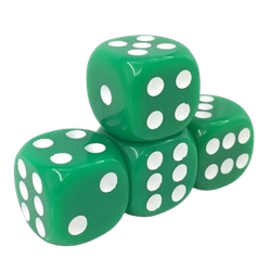 Vaettir Workshop: D6 Dice 16mm Opaque Green/white (12)