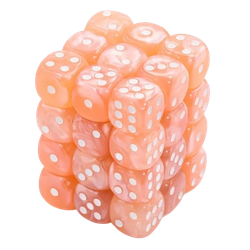 Vaettir Workshop: D6 Dice Cube 12mm Pearl Peach/white (36)