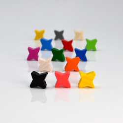Game Pieces: Star-Mini - Green (Wood) (10)