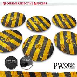 PWork Wargames: 40K Objective Markers - Danger Zone (Neoprene) (6)