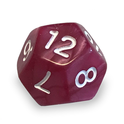 Pearl Dice: Rose Red/White (D12)