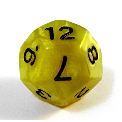 Pearl Dice: Yellow/Black (D12)
