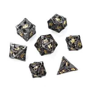 Void Series: Black Dragon 7-die set (Metal Dice)