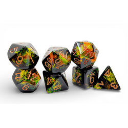 Chessex: Brush Deep Forest/gold (7-die set)