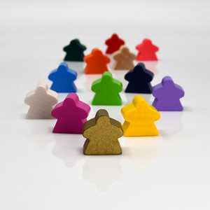 Game Pieces: Meeple-Women - Red (Wood) (10)