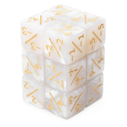 Vaettir Workshop: Negative Counter Dice 16mm Pearl White (12)