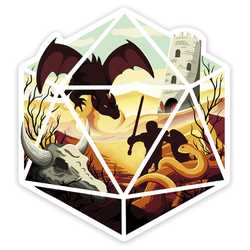Dragon D20 Sticker