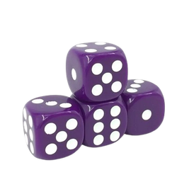 Vaettir Workshop: D6 Dice 16mm Opaque Purple/white (12)