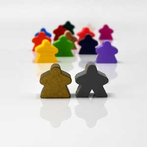 Game Pieces: Meeple-Women - Red (Wood) (10)