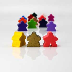 Game Pieces: Meeple-Women - Red (Wood) (10)