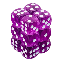 Vaettir Workshop: D6 Dice 16mm Translucent Purple/white (12)