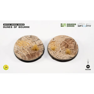 Battle Ready Bases: Dunes of Bourak 55mm Round for Infinity (2)