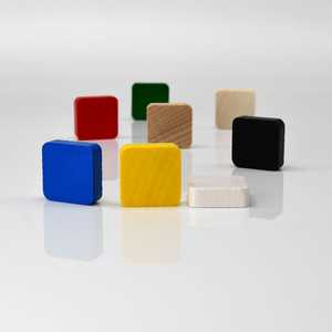 Game Pieces: Squares - Blue (Wood) (10)