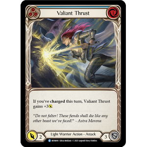 FaB Löskort: Monarch Unlimited: Valiant Thrust (Blue) (Rainbow Foil)