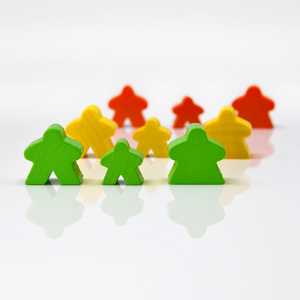 Game Pieces: Meeple-Women - Red (Wood) (10)