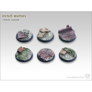 Tabletop-Art: Trench Warfare Bases - 25mm Round (5)