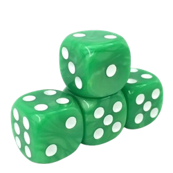 Vaettir Workshop: D6 Dice 16mm Pearl Green/White (12)