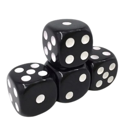 Vaettir Workshop: D6 Dice 16mm Opaque Black/white (12)