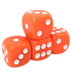 Vaettir Workshop: D6 Dice 16mm Opaque Orange/white (12)