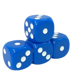 Vaettir Workshop: D6 Dice 16mm Opaque Blue/white (12)