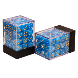 Vaettir Workshop: D6 Dice Cube 12mm Pearl Light Blue/yellow (36)