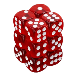 Vaettir Workshop: D6 Dice 16mm Translucent Red/white (12)