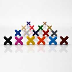 Game Pieces: Cross / Plus Rounded - Gray (Wood) (10)
