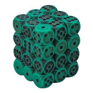 Vaettir Workshop: D6 Dice Cube 12mm Ancient Green/black (36)