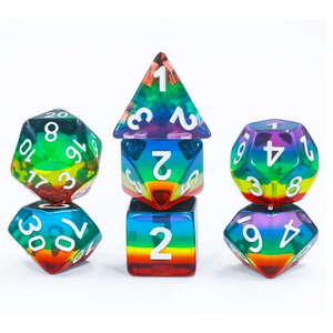 Vaettir Workshop: 7-Die Set Transparent Rainbow Dice