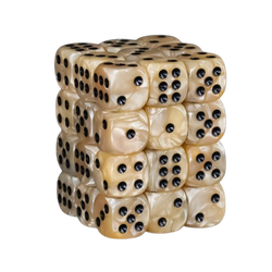 Vaettir Workshop: D6 Dice Cube 12mm Pearl Beige/black (36)