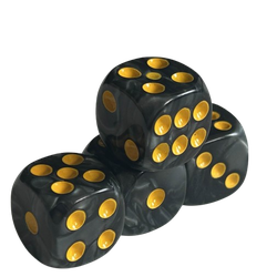 Vaettir Workshop: D6 Dice 16mm Pearl Black/Orange (12)