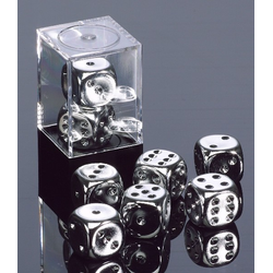 Silverplated Metallic 16mm d6 Pair