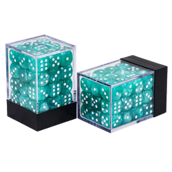 Vaettir Workshop: D6 Dice Cube 12mm Pearl Cyan Blue/white (36)