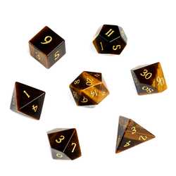 Stone Dice: Yellow Tiger Eye 7-die Set